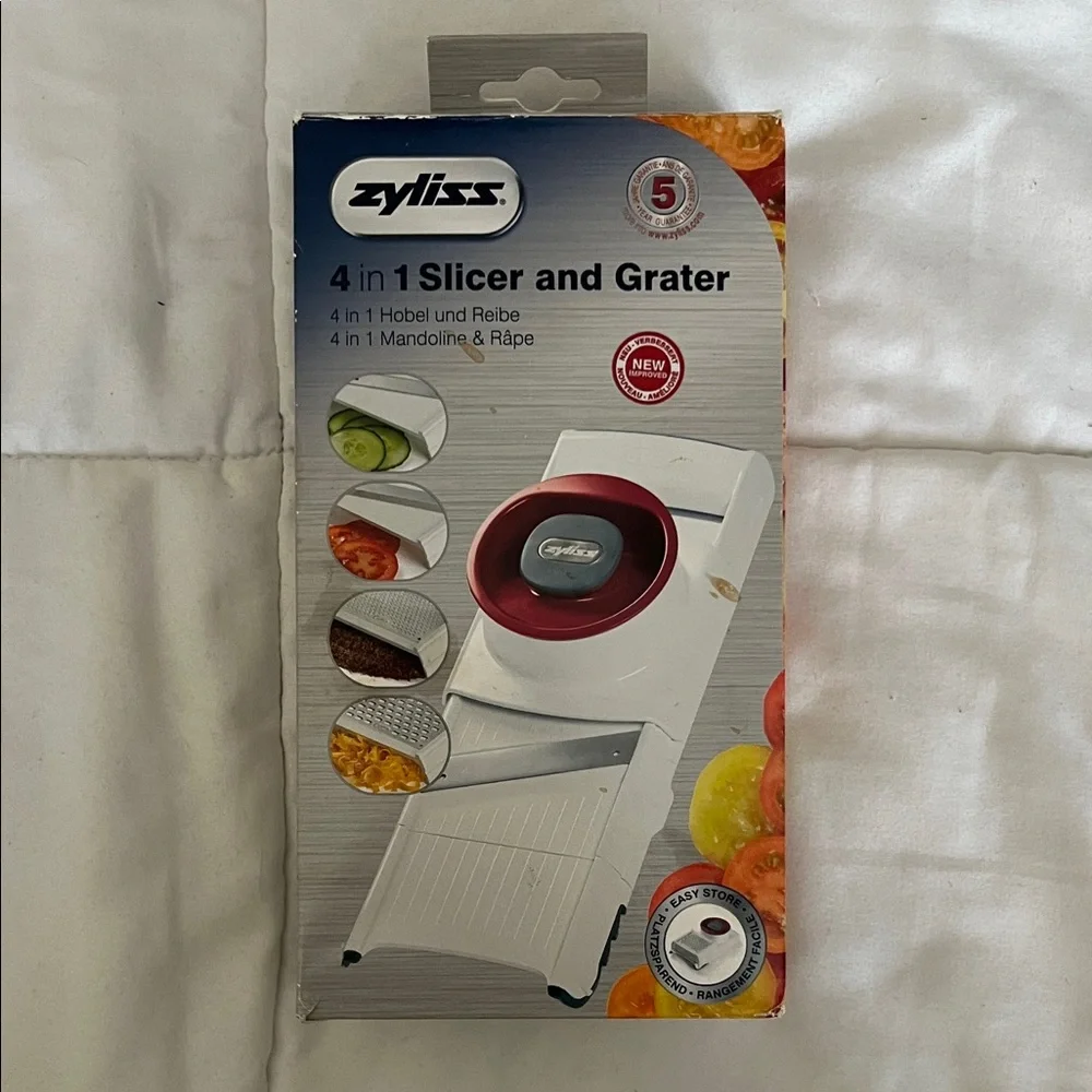 White and Red 4-in-1 Slicer and Grater